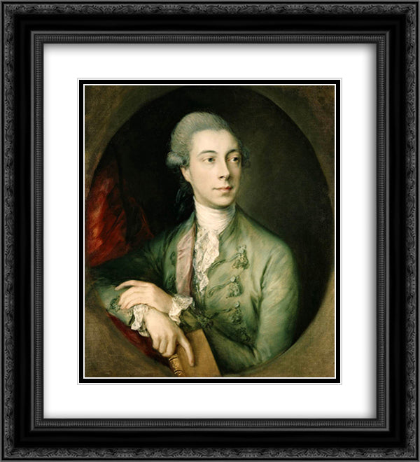 Richard Paul Jordell 20x22 Black Ornate Wood Framed Art Print Poster with Double Matting by Gainsborough, Thomas