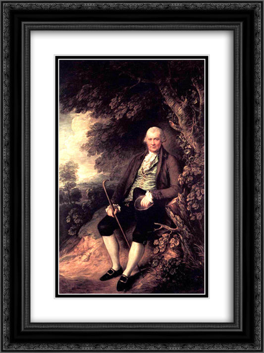 Squire John Wilkinson 18x24 Black Ornate Wood Framed Art Print Poster with Double Matting by Gainsborough, Thomas