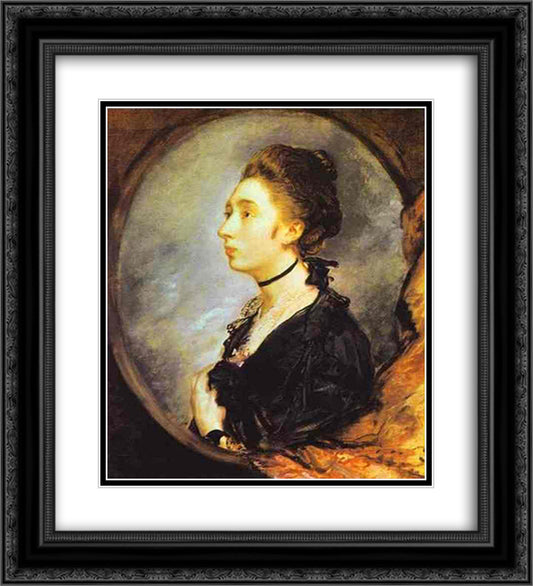 The Artist's Daughter Margaret 20x22 Black Ornate Wood Framed Art Print Poster with Double Matting by Gainsborough, Thomas