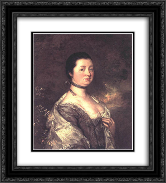 The Artist's Wife 20x22 Black Ornate Wood Framed Art Print Poster with Double Matting by Gainsborough, Thomas