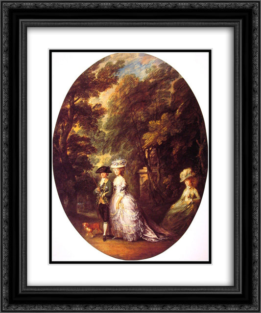 The Duke and Duchess of Cumberland 20x24 Black Ornate Wood Framed Art Print Poster with Double Matting by Gainsborough, Thomas