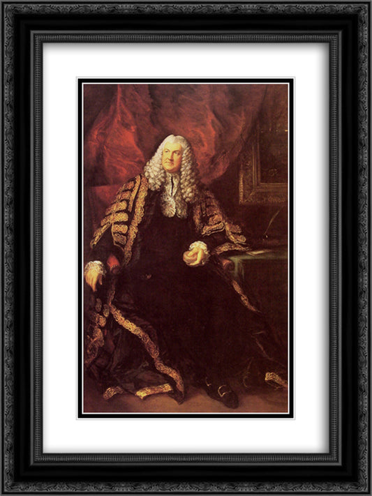 The Honourable Charles Wolfran Cornwal 18x24 Black Ornate Wood Framed Art Print Poster with Double Matting by Gainsborough, Thomas