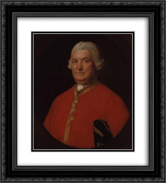 WC Stringer Lawrence 20x22 Black Ornate Wood Framed Art Print Poster with Double Matting by Gainsborough, Thomas