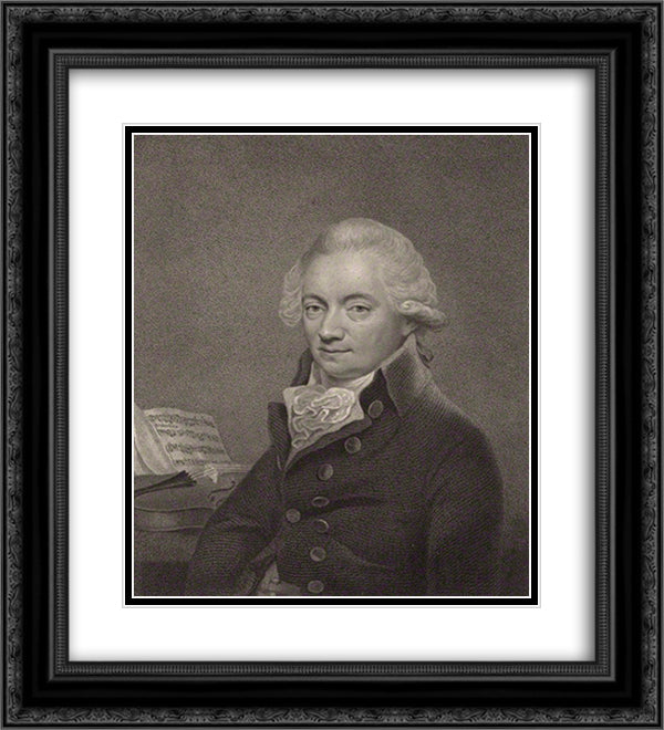 Johann Peter Salomon 20x22 Black Ornate Wood Framed Art Print Poster with Double Matting by Hardy, Thomas