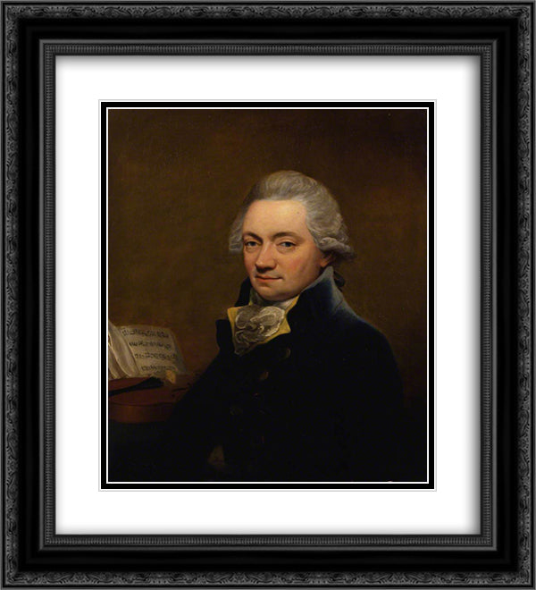 Johann Peter Salomon 20x22 Black Ornate Wood Framed Art Print Poster with Double Matting by Hardy, Thomas