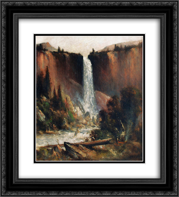 Angler's Camp Below Nevada Falls 20x22 Black Ornate Wood Framed Art Print Poster with Double Matting by Hill, Thomas