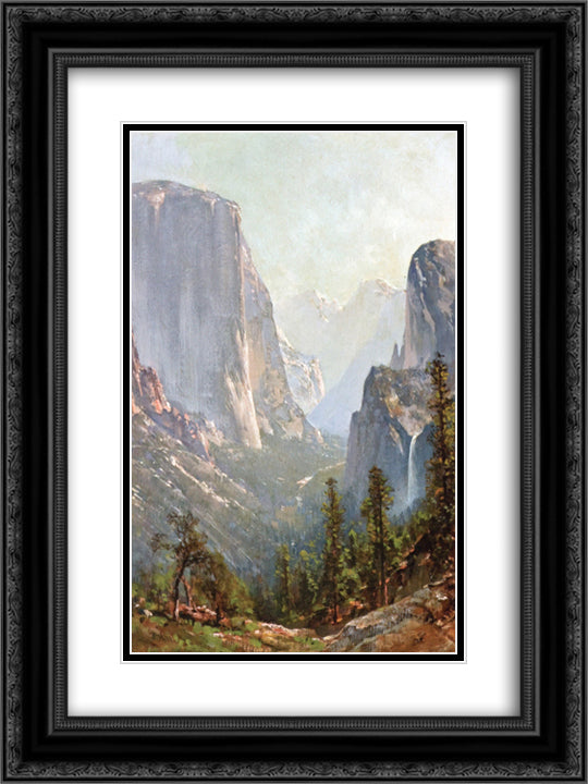 Early Morning, Yosemite Valley 18x24 Black Ornate Wood Framed Art Print Poster with Double Matting by Hill, Thomas
