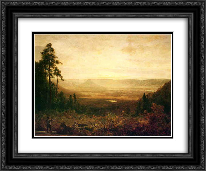 Hunter at Sunrise 24x20 Black Ornate Wood Framed Art Print Poster with Double Matting by Hill, Thomas