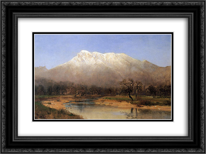 Mount St. Helena, Napa Valley 24x18 Black Ornate Wood Framed Art Print Poster with Double Matting by Hill, Thomas