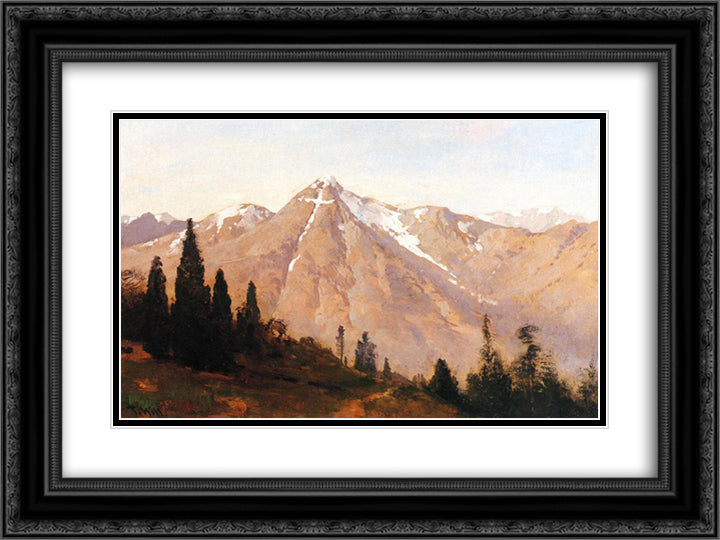 Mountain of the Holy Cross 24x18 Black Ornate Wood Framed Art Print Poster with Double Matting by Hill, Thomas