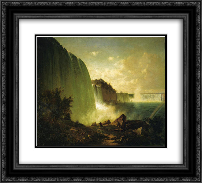 Niagara Falls 22x20 Black Ornate Wood Framed Art Print Poster with Double Matting by Hill, Thomas