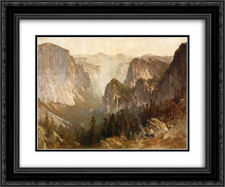 Piute Indian Encampment, Yosemite 24x20 Black Ornate Wood Framed Art Print Poster with Double Matting by Hill, Thomas