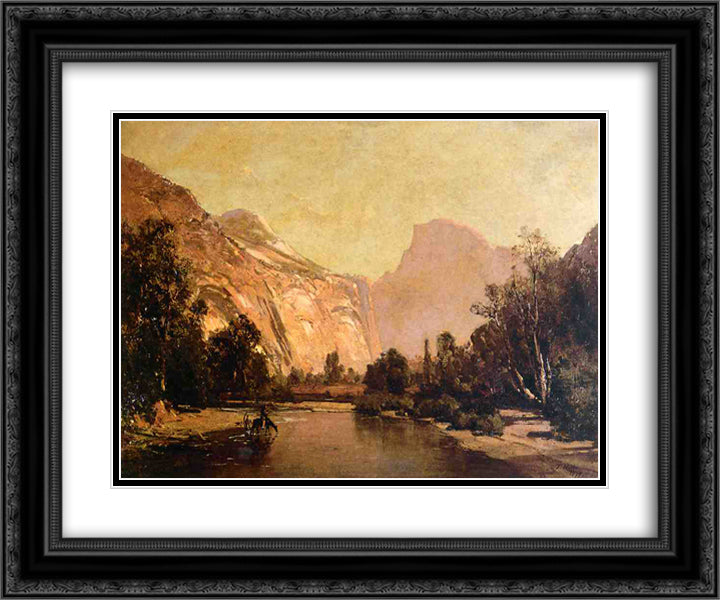 Piute Indians, Royal Arches and Domes, Yosemite Valley 24x20 Black Ornate Wood Framed Art Print Poster with Double Matting by Hill, Thomas