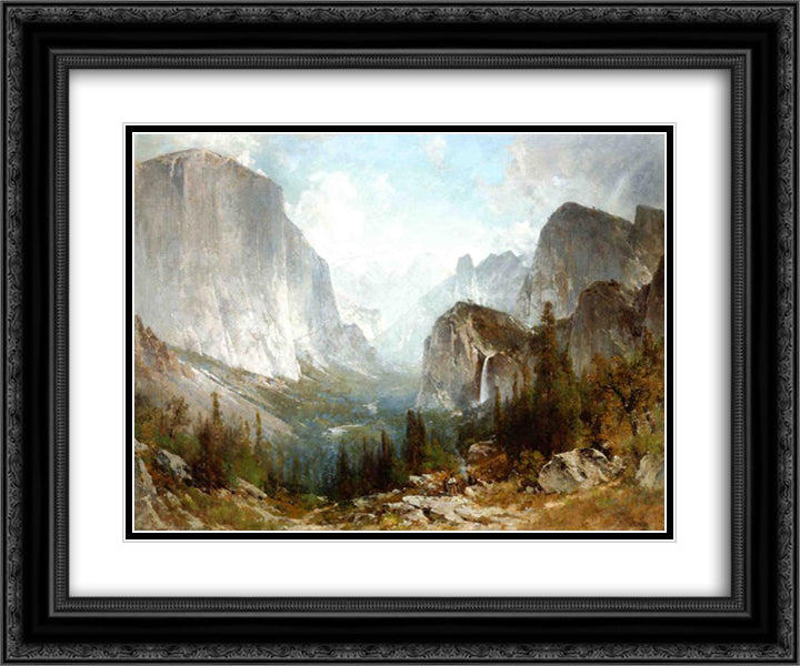 Piute Indians at the Gates of Yosemite 24x20 Black Ornate Wood Framed Art Print Poster with Double Matting by Hill, Thomas