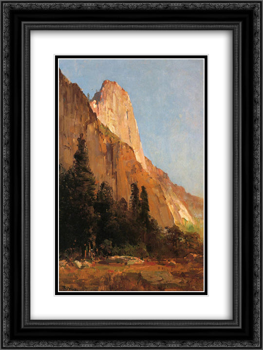 Sentinel Rock, Yosemite 18x24 Black Ornate Wood Framed Art Print Poster with Double Matting by Hill, Thomas