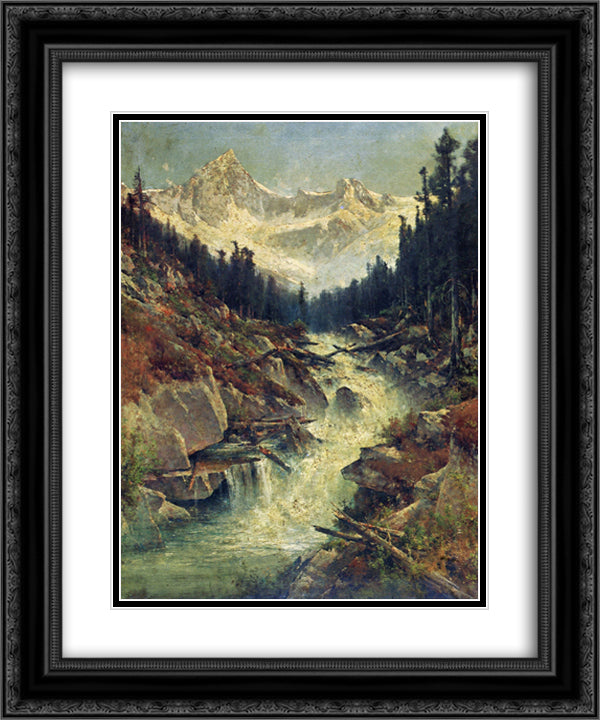 Sir Donald Peak and Selkirk Glacier, Canada 20x24 Black Ornate Wood Framed Art Print Poster with Double Matting by Hill, Thomas