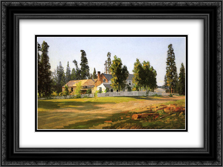 Sisson's Inn, near Mount Shasta 24x18 Black Ornate Wood Framed Art Print Poster with Double Matting by Hill, Thomas