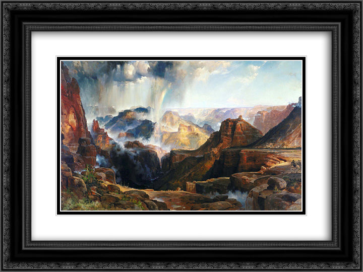The Chasm of the Colorado 24x18 Black Ornate Wood Framed Art Print Poster with Double Matting by Moran, Thomas