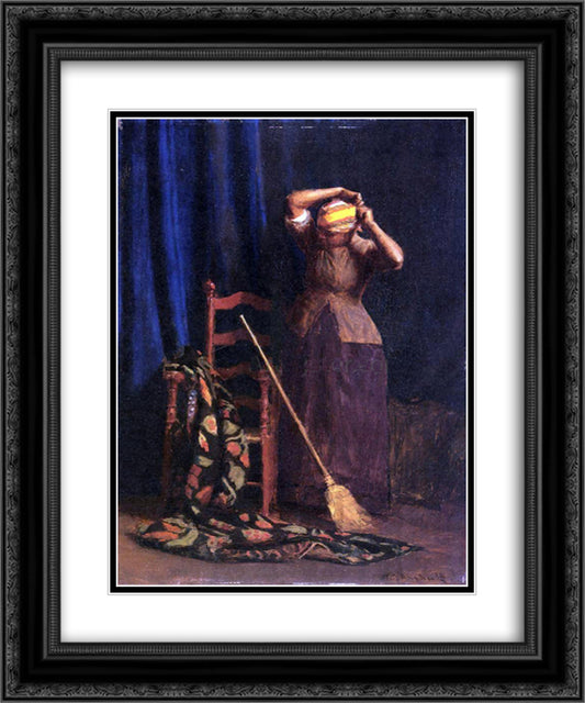 The Chore 20x24 Black Ornate Wood Framed Art Print Poster with Double Matting by Anshutz, Thomas Pollock