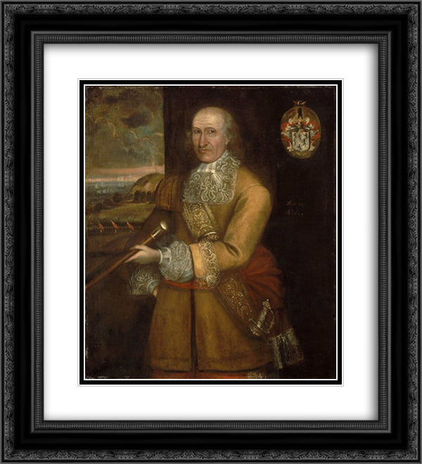 Portrait of Major Thomas Savage 20x22 Black Ornate Wood Framed Art Print Poster with Double Matting by Smith, Thomas