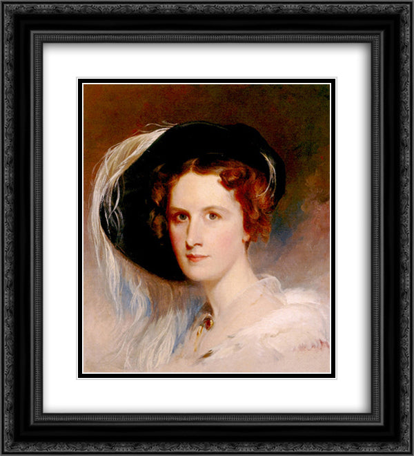 Ann Biddle Hopkinson 20x22 Black Ornate Wood Framed Art Print Poster with Double Matting by Sully, Thomas