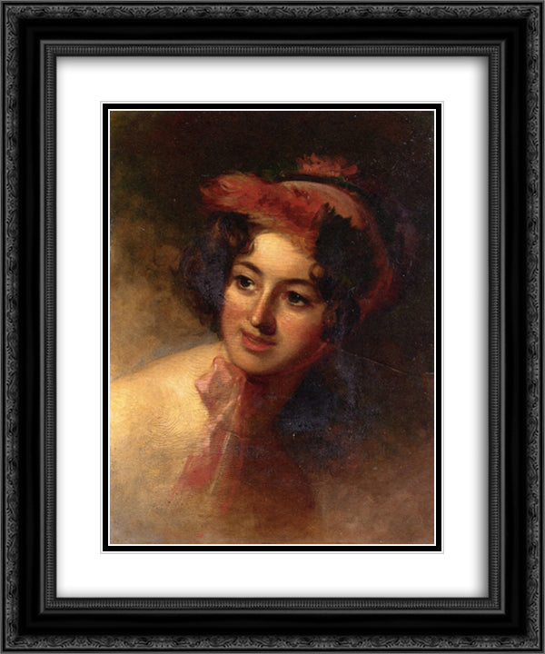 Blanche Sully 20x24 Black Ornate Wood Framed Art Print Poster with Double Matting by Sully, Thomas