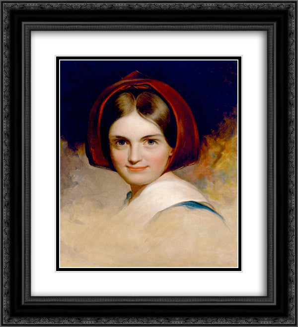 Charlotte Cushman 20x22 Black Ornate Wood Framed Art Print Poster with Double Matting by Sully, Thomas
