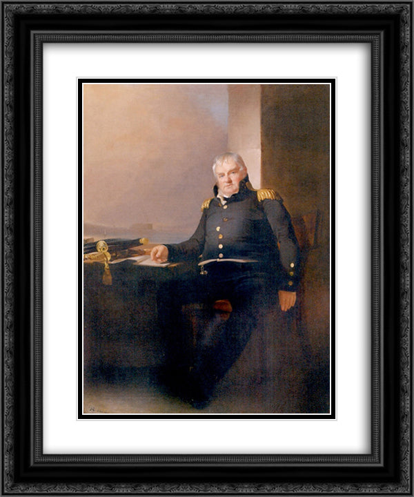 Colonel Jonathan Williams 20x24 Black Ornate Wood Framed Art Print Poster with Double Matting by Sully, Thomas