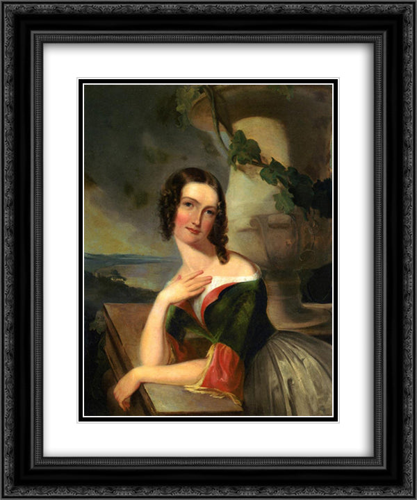 Elizabeth Wharton (Mrs. William J. McCluney) 20x24 Black Ornate Wood Framed Art Print Poster with Double Matting by Sully, Thomas