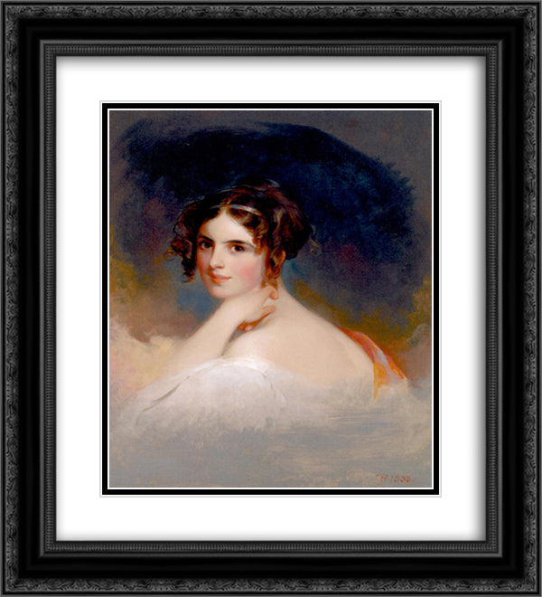 Frances Anne Kemble as Beatrice 20x22 Black Ornate Wood Framed Art Print Poster with Double Matting by Sully, Thomas