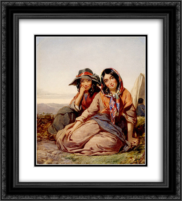 Gypsy Maidens 20x22 Black Ornate Wood Framed Art Print Poster with Double Matting by Sully, Thomas