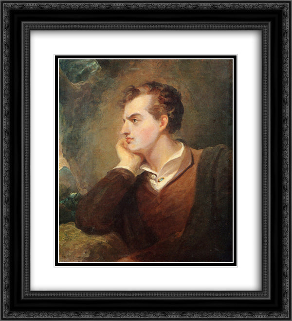 Lord Byron 20x22 Black Ornate Wood Framed Art Print Poster with Double Matting by Sully, Thomas