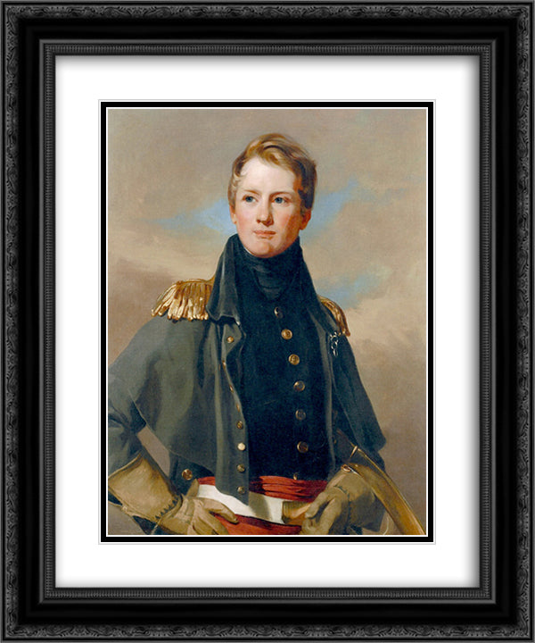 Major Thomas Biddle 20x24 Black Ornate Wood Framed Art Print Poster with Double Matting by Sully, Thomas