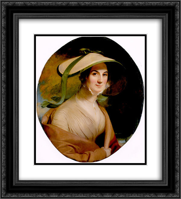 Marie Oldmixon, Mrs. George Lingen 20x22 Black Ornate Wood Framed Art Print Poster with Double Matting by Sully, Thomas