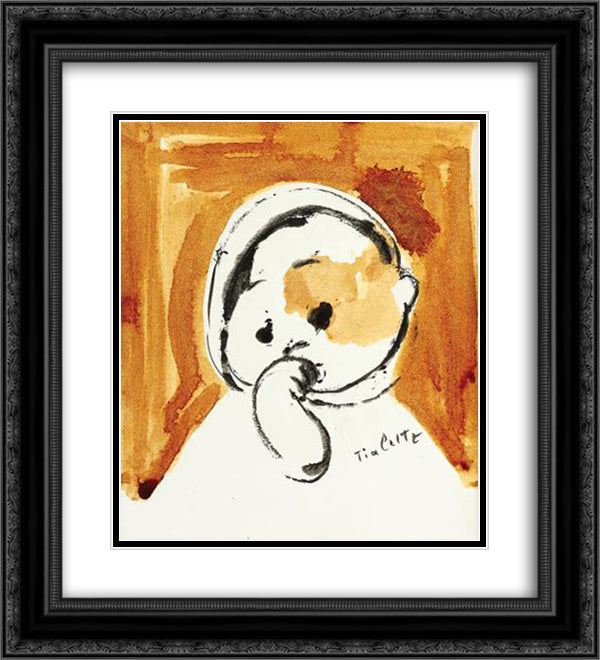 Bebe 20x22 Black Ornate Wood Framed Art Print Poster with Double Matting by Peltz, Tia