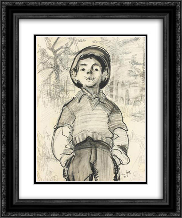 Fluierici 20x24 Black Ornate Wood Framed Art Print Poster with Double Matting by Peltz, Tia