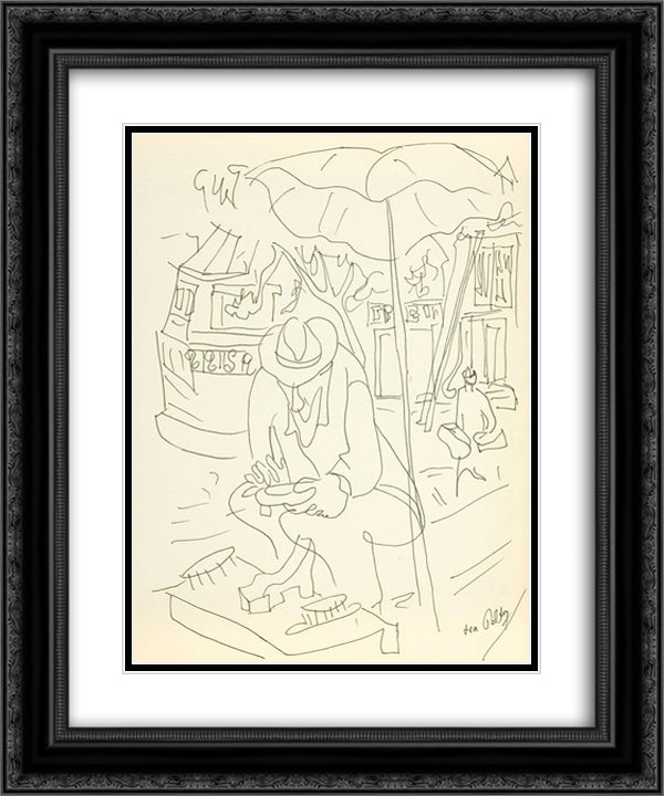 Lustragiu 20x24 Black Ornate Wood Framed Art Print Poster with Double Matting by Peltz, Tia