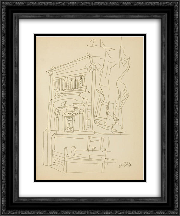 Sinagoga 20x24 Black Ornate Wood Framed Art Print Poster with Double Matting by Peltz, Tia