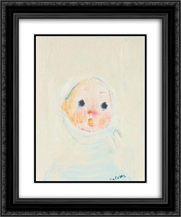 Smile 20x24 Black Ornate Wood Framed Art Print Poster with Double Matting by Peltz, Tia