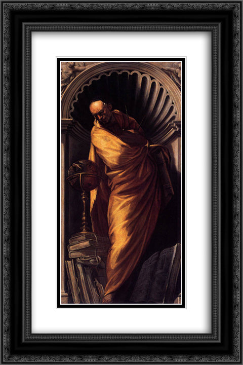 A Philosopher 16x24 Black Ornate Wood Framed Art Print Poster with Double Matting by Tintoretto