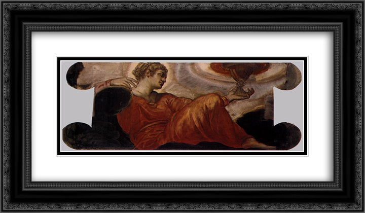 Allegory of Faith 24x14 Black Ornate Wood Framed Art Print Poster with Double Matting by Tintoretto