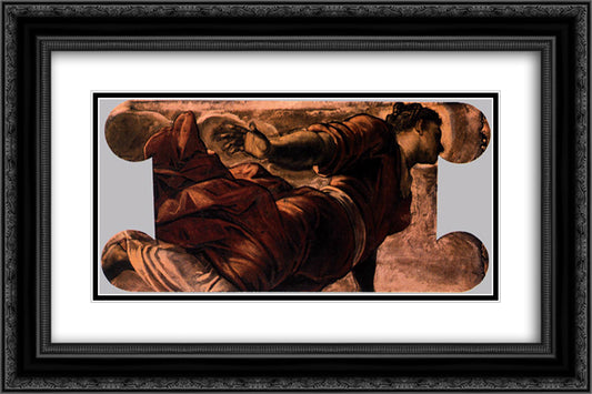 Allegory of Generosity 24x16 Black Ornate Wood Framed Art Print Poster with Double Matting by Tintoretto