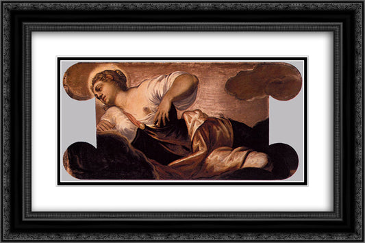 Allegory of Truth 24x16 Black Ornate Wood Framed Art Print Poster with Double Matting by Tintoretto