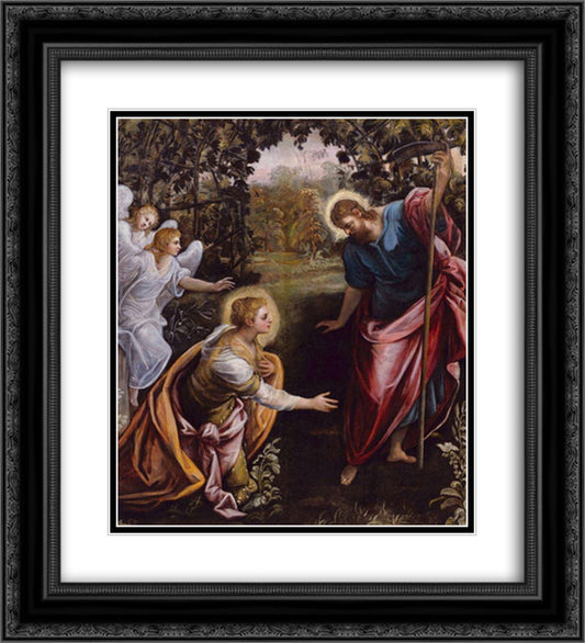 Do not touch me 20x22 Black Ornate Wood Framed Art Print Poster with Double Matting by Tintoretto