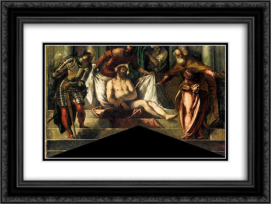 Ecce Homo 24x18 Black Ornate Wood Framed Art Print Poster with Double Matting by Tintoretto