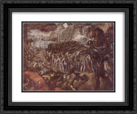 Frederick II conquered Parma in 1521 24x20 Black Ornate Wood Framed Art Print Poster with Double Matting by Tintoretto