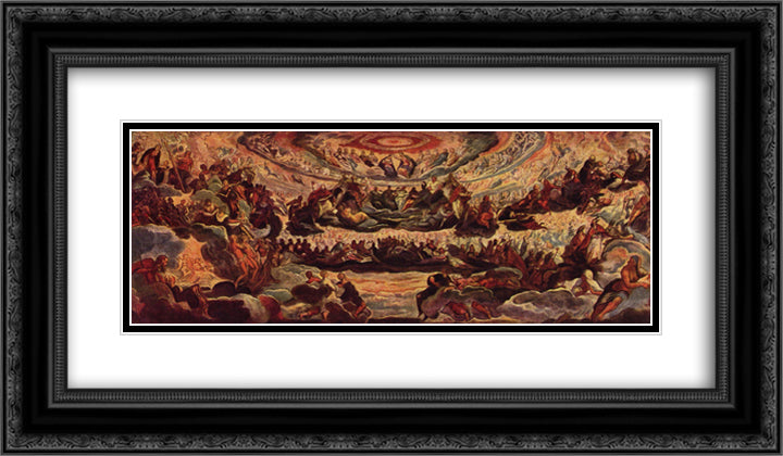 Paradies 24x14 Black Ornate Wood Framed Art Print Poster with Double Matting by Tintoretto