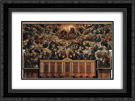 Paradise 24x18 Black Ornate Wood Framed Art Print Poster with Double Matting by Tintoretto