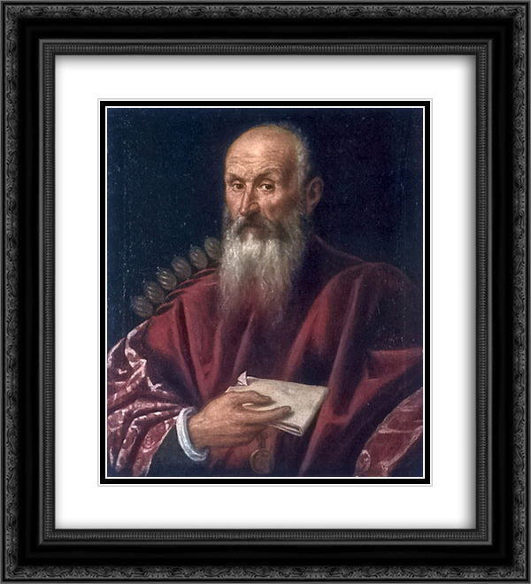 Portrait of a Doge 20x22 Black Ornate Wood Framed Art Print Poster with Double Matting by Tintoretto