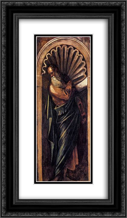 Prophet 14x24 Black Ornate Wood Framed Art Print Poster with Double Matting by Tintoretto